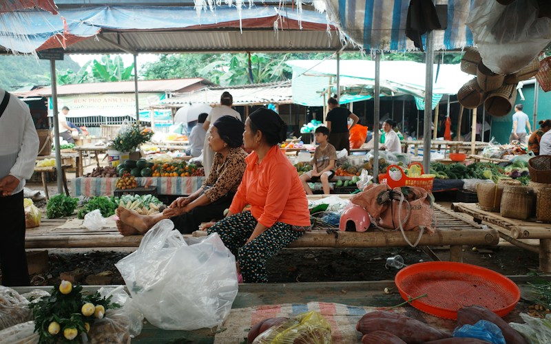 Bustling local market in the Philippines
