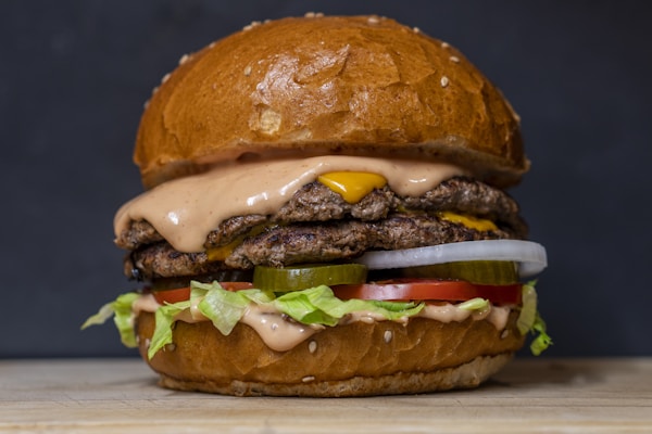 Close-up of a grilled burger