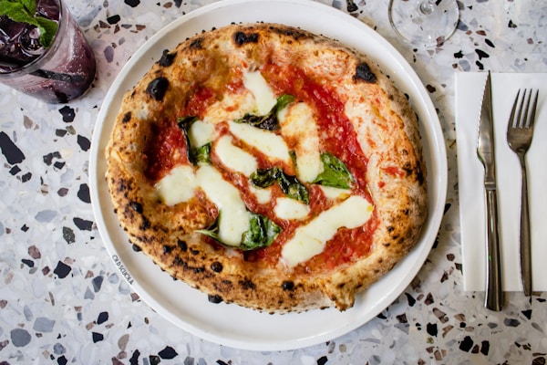 Freshly baked pizza